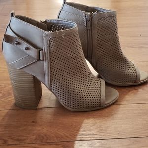 Perforated Peep-toe Booties